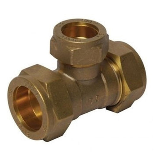 BRASS RED TEE CXCXC 22X22X15MM