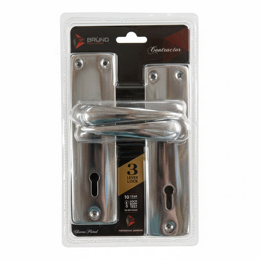 Bruno Mortice Lockset 3 Lever Sabs Chrome Plated